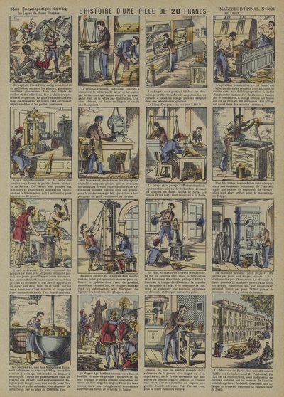 A história de uma moeda de 20 francos (cor litho) de French School