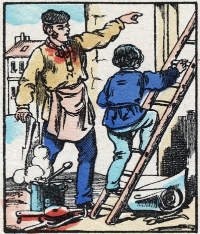 O formigueiro. Gravura em "La chanson des metier". Imagem epinal, finais do século XIX. Coleção privada. de French School