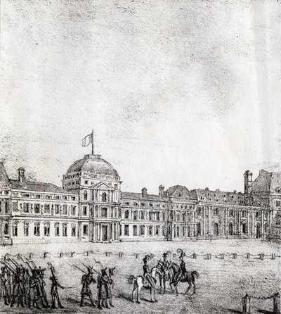 Os tuilerias - "Alfabeto Pitoresco des Monumens de Paris" c.1840 (gravura) de French School