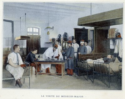 A visita do médico major - em "Album militaire" - infantaria: serviço interno de French School