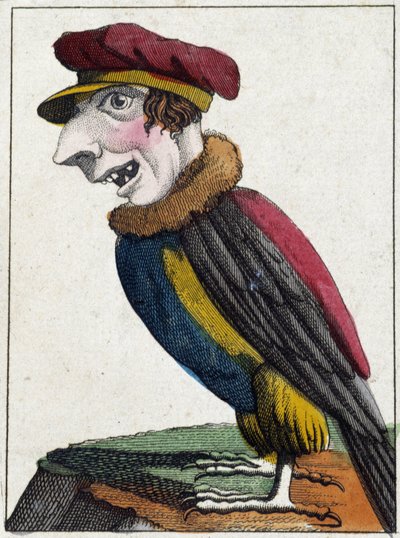 O abutre em Caricatura, estudo do carácter "volátil" sd. 19º, imaginário popular. de French School