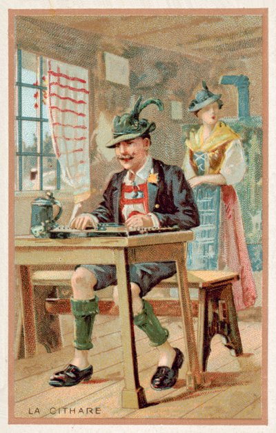 A cítara (chromolitho) de French School