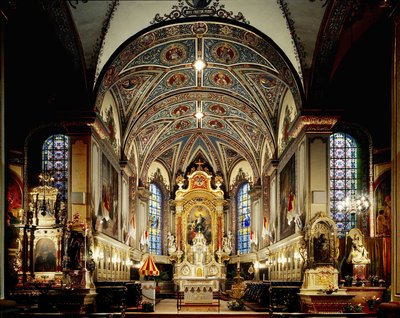 Thierenbach (68) - interior da Catedral de Notre-Dame de Alsace - La Nef. de French School