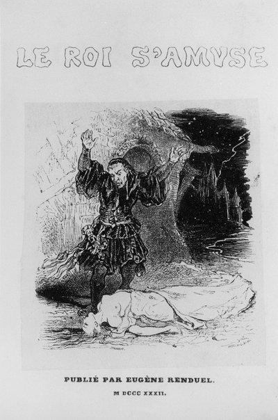 Página de título de Le Roi samuse, de Victor Hugo (1802-85), publicado por Eugene Renduel, 1832 de French School
