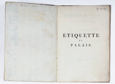 Página de título da Etiqueta du Palais, Lucca, 1805 (papel impresso) de French School