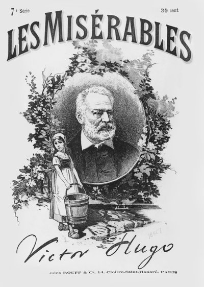 Título da primeira edição de &39;Les Miserables&39; de Victor Hugo (1802-85) de French School