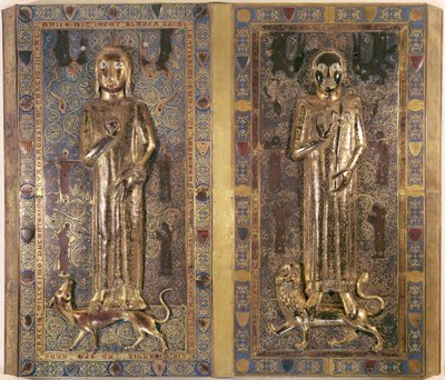 Túmulo de Jean (1234-50) e Blanche (1234-50) da França, filhos de Luís IX (1214-70) e Marguerite de Provence (ouro e esmalte) de French School