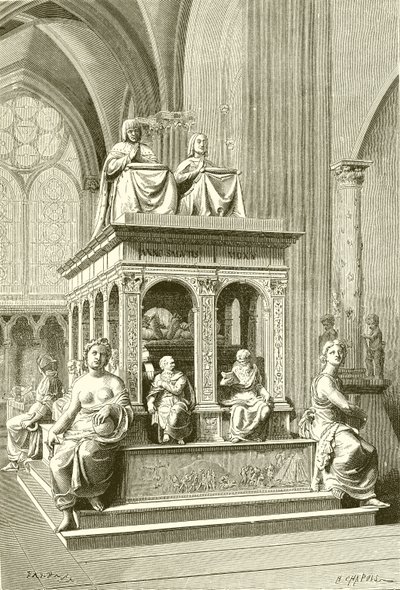 Túmulo de Luís XII e Ana da Bretanha em Saint Denis de French School