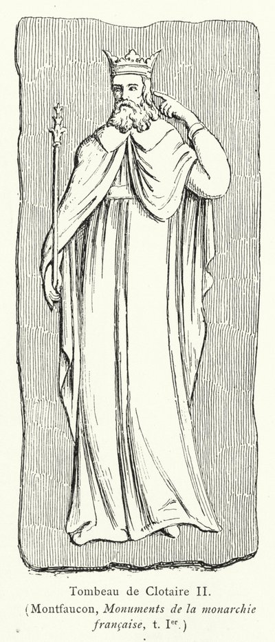 Túmulo de Clotaire II (gravura) de French School