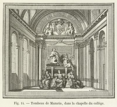 Túmulo de Mazarin, na capela do colégio de French School