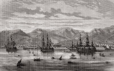 Toulon no século 18, de "História da Revolução Francesa" por Louis Blanc (1811-82) de French School