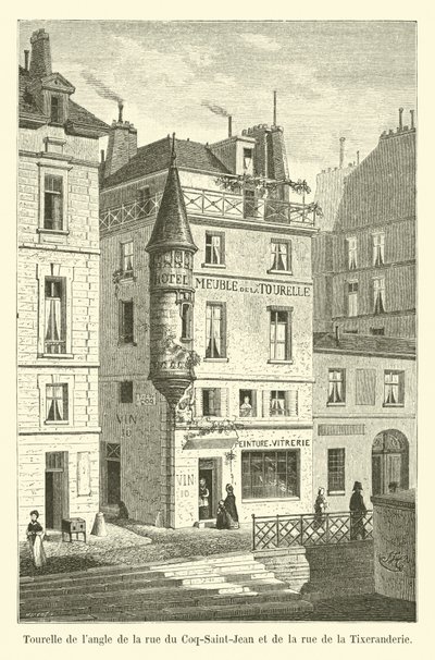 Torreta de laçada da rua de Coq-Saint-Jean e a rua de Tixeranderie de French School