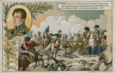 Cartão de comércio com uma imagem representando a batalha de Austerlitz de French School