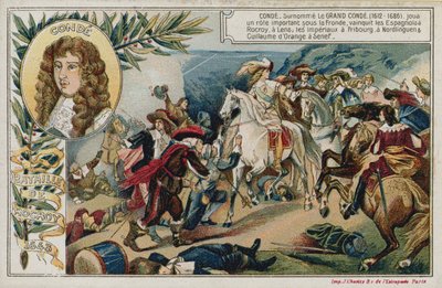 Cartão de comércio com uma imagem representando a batalha de Rocroi de French School