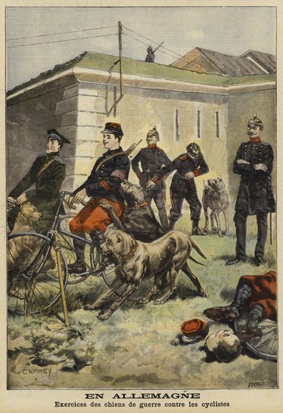 Treinar cães do exército para atacar ciclistas, Alemanha de French School