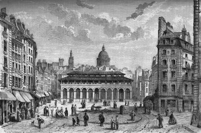 Transformações de Paris sob o Segundo Império, Paris Haussmannian: vista do mercado Carmes e da antiga praça Maubert de French School