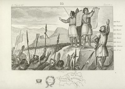 Tratado entre Charles o Calvo e seu irmão Louis o alemão, Estrasburgo, 842 de French School