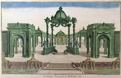 Archway Trellis executado em Bellevue (gravura de cor) de French School