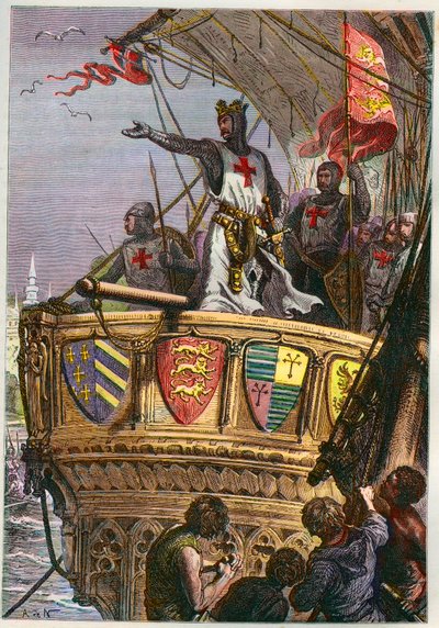 Tres Sainte Terre, je o recomendam aos cuidados do Todo-Poderoso - Terceira Cruzada: Richard I Heart of Lion (1157-1199) en Crusade pour la terre Sainte de French School