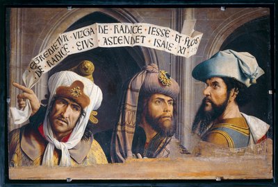 Trois Prophètes - Três Profetas. Painel fragmentário representando os três profetas da Anunciação ... de French School