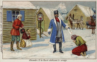 Czar Alexandre II da Rússia abolindo a servidão de French School