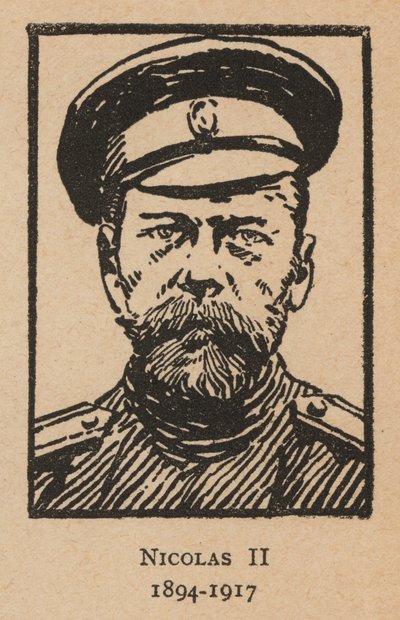 Czar Nicolau II da Rússia (litografia) de French School