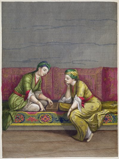 Meninas Turcas, jogando Mangala, do século 18 de French School