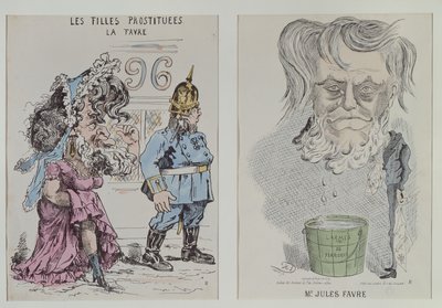 Duas Caricaturas de Jules Favre (1809-80) 1870-71 de French School