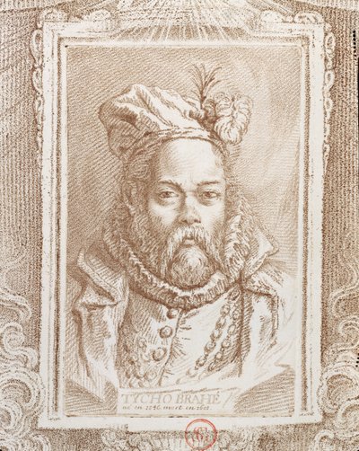 Tycho Brahe (1546-1601), ilustração de History of Mathematicians por Alexandre Saverien (1720-1805), publicado em Paris, 1766 de French School
