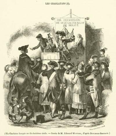 Um charlatão francês no século XVIII (gravura) de French School