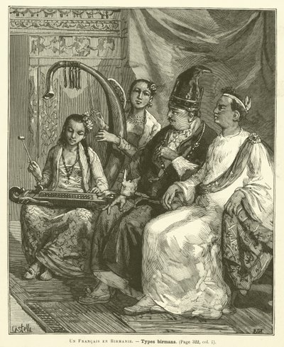 Um francês na Birmânia (gravura) de French School