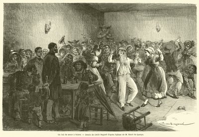 Un bal de noces a Salers (gravura) de French School