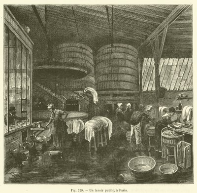 Un lavoir public, a Paris (gravura) de French School