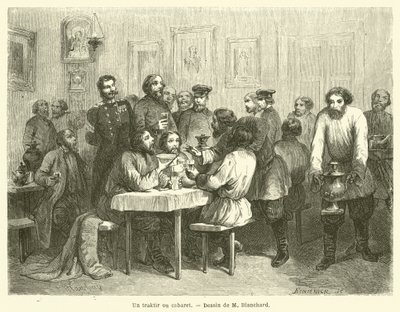 Um traktir ou cabaré (gravura) de French School