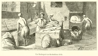 Uma padaria no século XVIII de French School