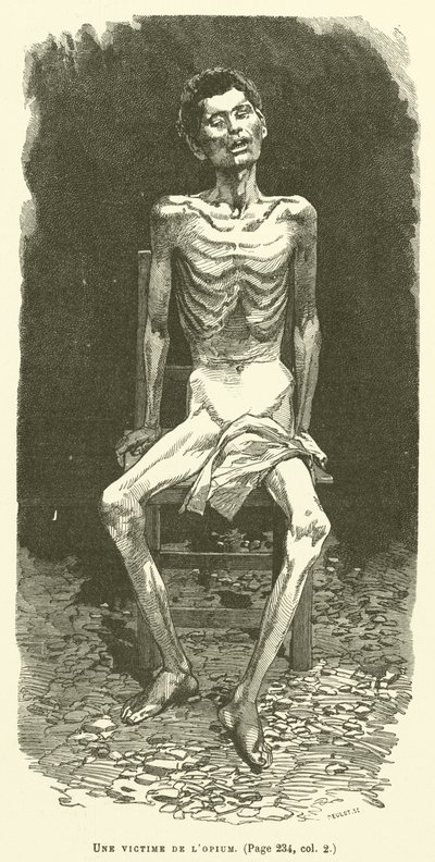 Uma Vítima de Ópio (gravura) de French School