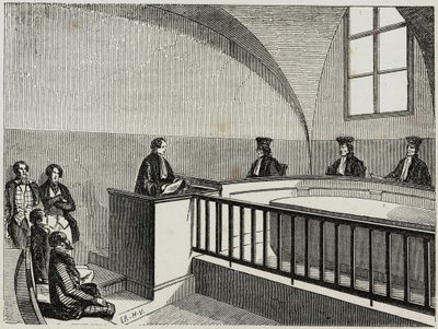 Une estes na Faculdade de Direito de Paris - Gravura em "Tableau-de-Paris" de Edmond Texier 1852 de French School