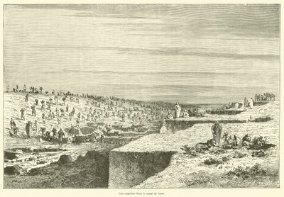 Uma fatia no Canal de Suez (gravura) de French School