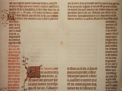 Página inacabada, de "A Bíblia de Jean de Sy", c.1355 (vellum) de French School