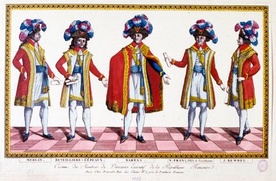 Membros uniformizados do Directoire, do Diretório ou da Direção de French School