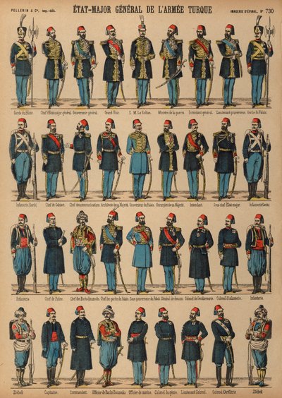 Uniformes do exército turco otomano de French School