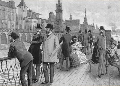 Exposição Universal de 1900 em Paris: a rua das nações. de French School