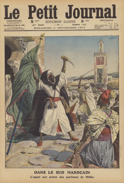 Revolta no sul de Marrocos (cor litho) de French School
