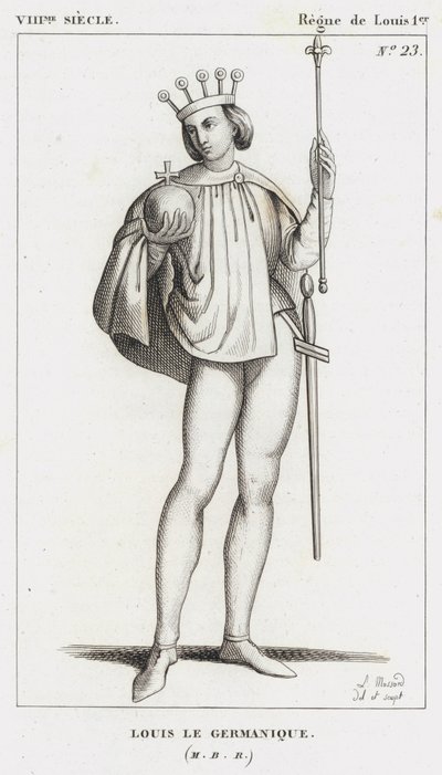 Século VIII, Reinado de Luís I, Luís o Alemão (gravura) de French School