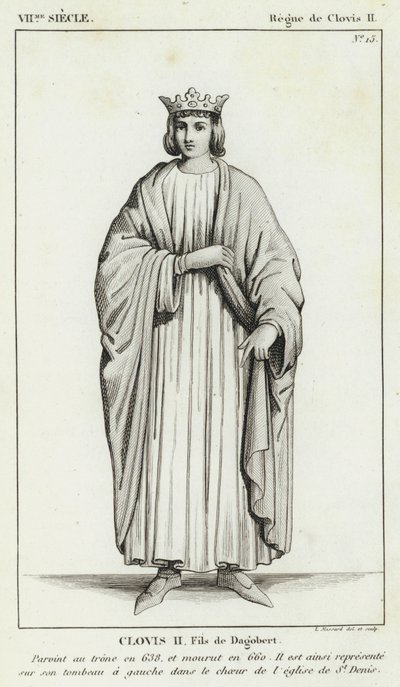 Século VII, Reinado de Clovis II, Clovis II, Filho de Dagobert (gravura) de French School