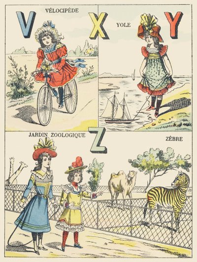 VXYZ: velocípede, yole, jardim zoológico, zebra de French School