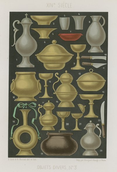 Vários objetos do século XVI de French School