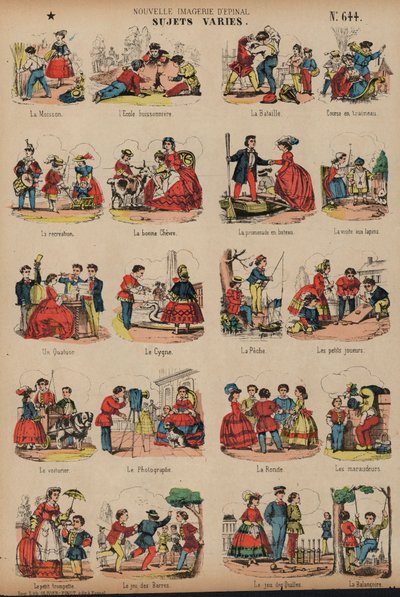 Vários assuntos (gravura colorida) de French School