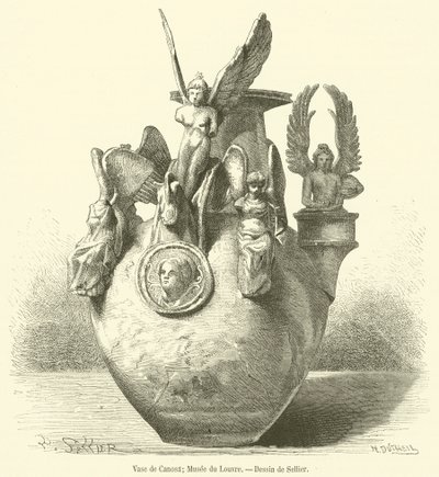 Jarra de Canosa, Musee du Louvre (gravura) de French School