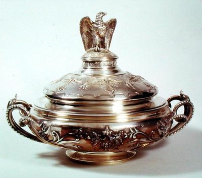 Prato Vegetal, Serviço Napoleão III, 1855 (prata dourada) de French School